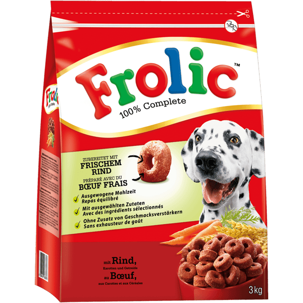 FROLIC™ Adult Complete Trockenfutter mit Rind, Karotten & Getreide, 3kg image 1
