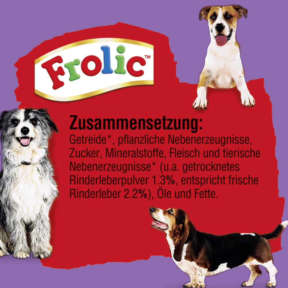 FROLIC™ Django Knochen Beutel für mittelgroße Hunde mit Rind, 2 Stück ingredients image