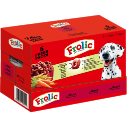FROLIC™ Adult Complete Trockenfutter  Multipack mit Rind, Karotten & Getreide,  7,5kg (5x 1,5kg) image