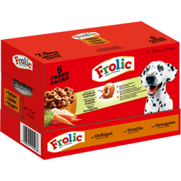 FROLIC™ Adult Complete Trockenfutter Multipack mit Geflügel, Gemüse & Reis, 7,5kg (5x 1,5kg) image