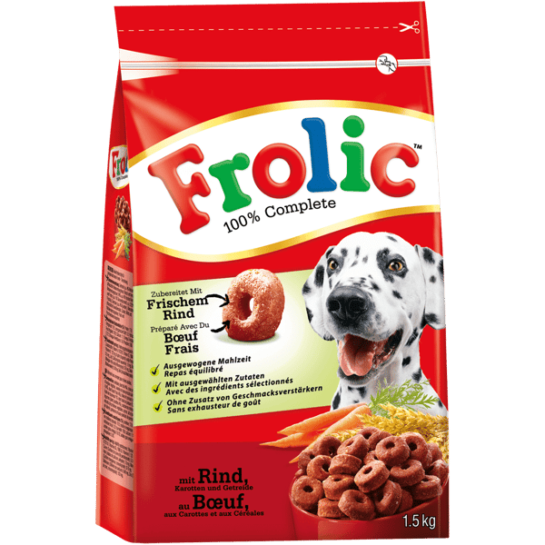 FROLIC™ Adult Complete Trockenfutter mit Rind, Karotten & Getreide, 1,5kg image 1